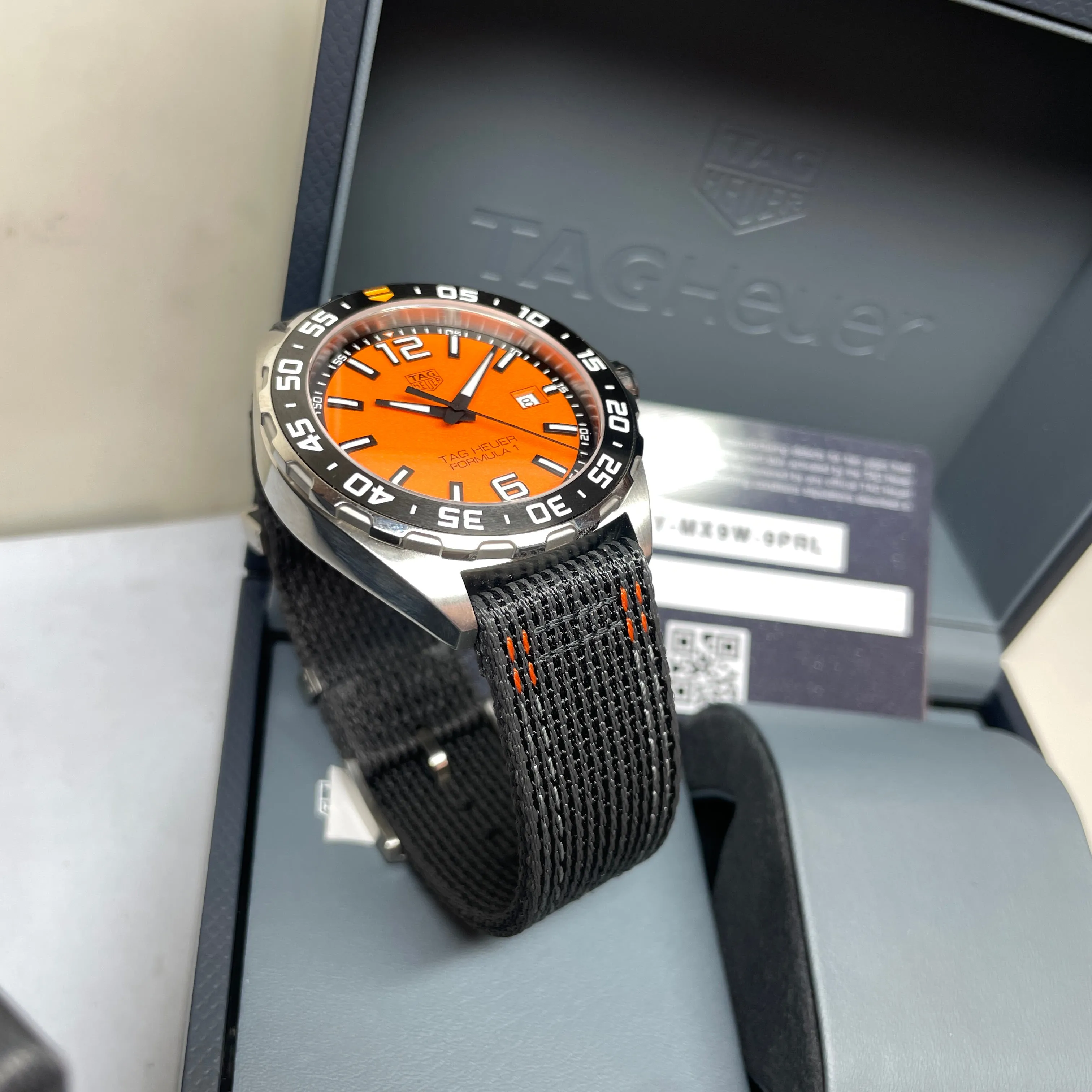 Pre-owned Tag Heuer 200M Formula 1 Orange Dial Quartz Watch 43MM WAZ1010A.FC8305