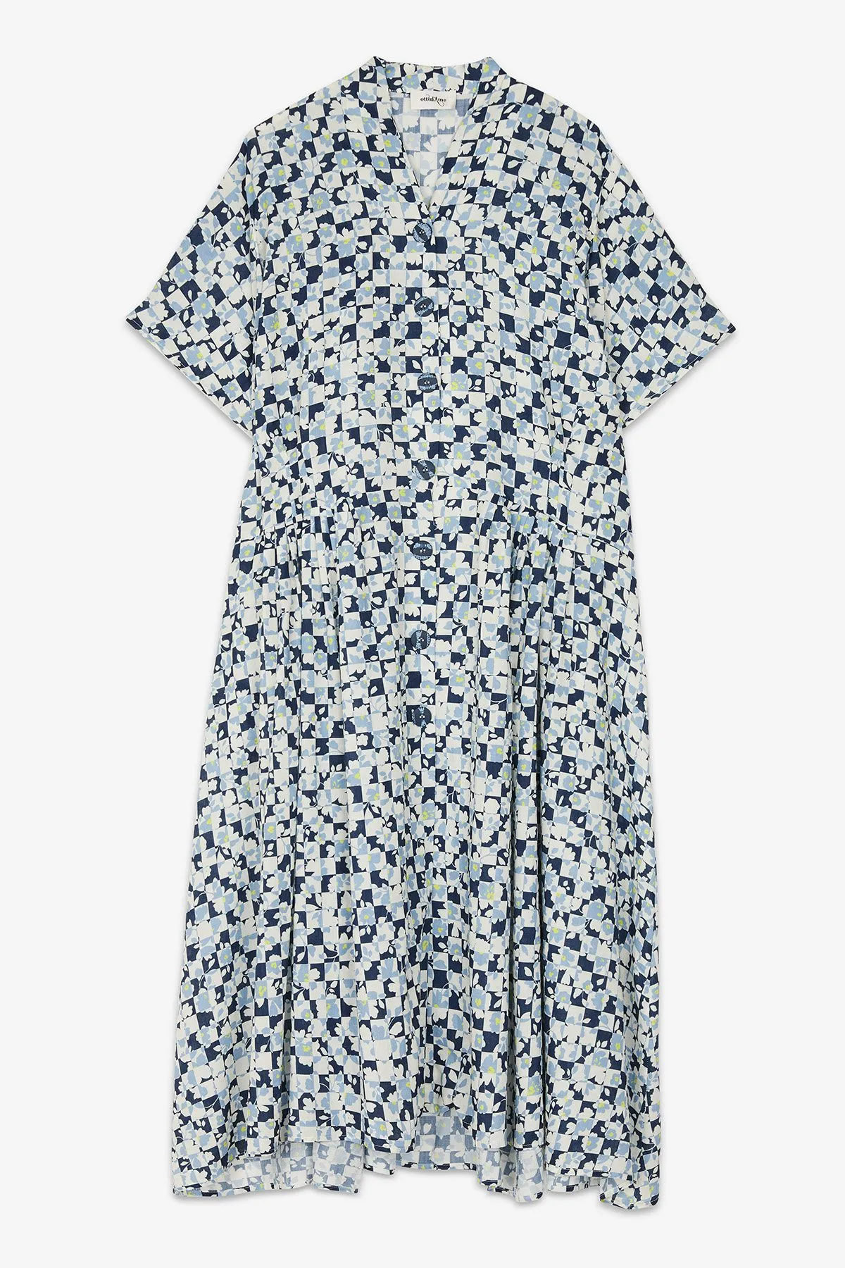 Printed dress with pleated skirt