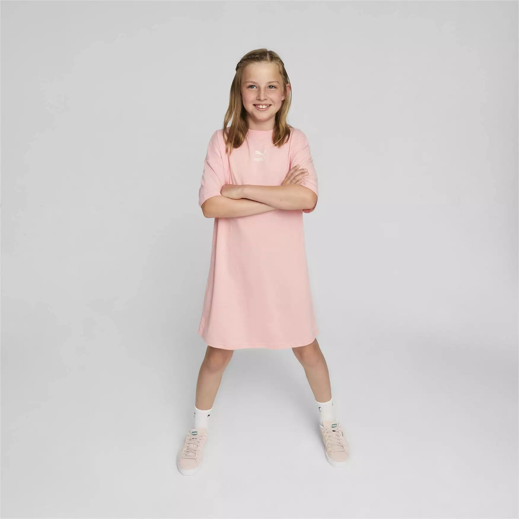 PUMA JUNIOR CLASSICS PINK TEE DRESS