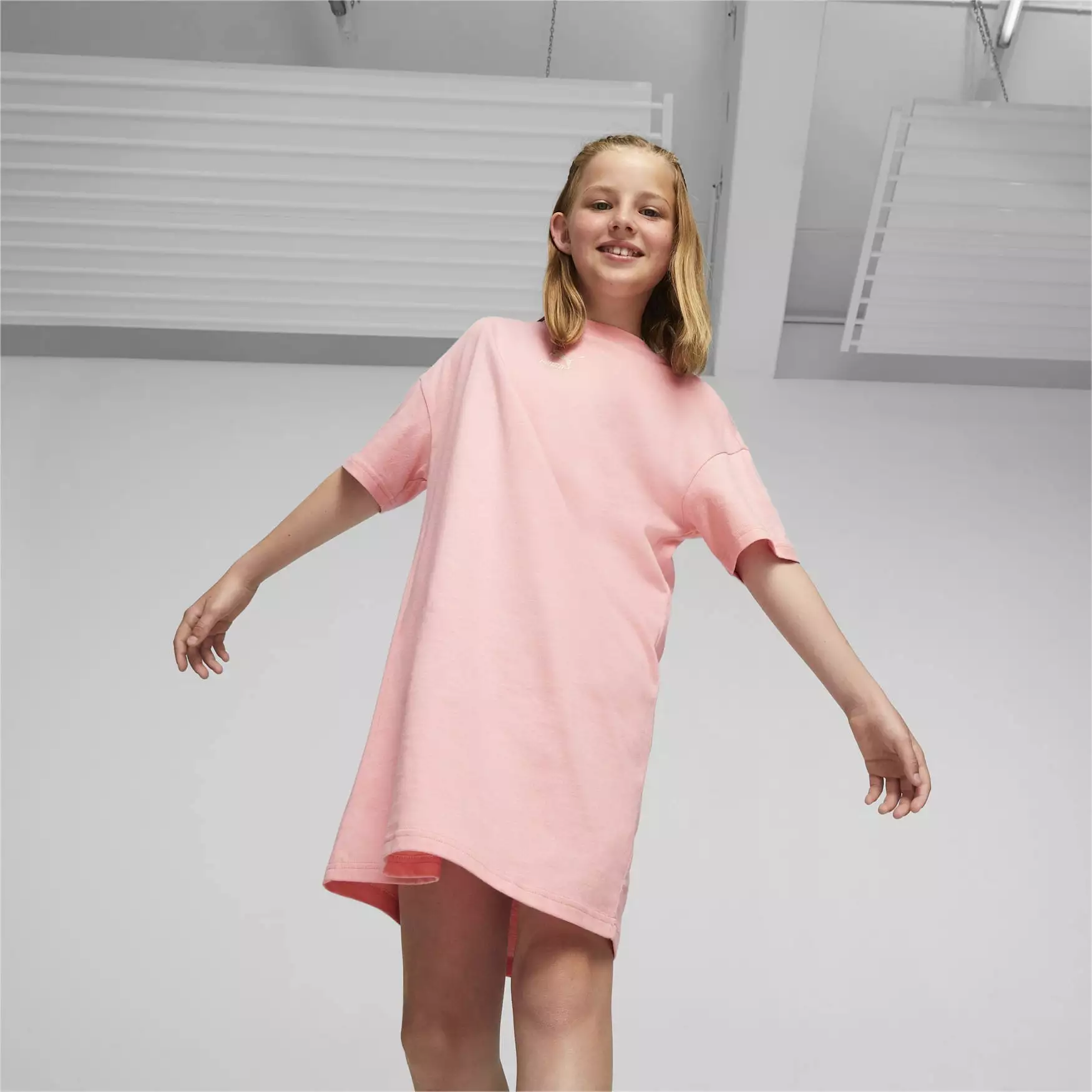 PUMA JUNIOR CLASSICS PINK TEE DRESS