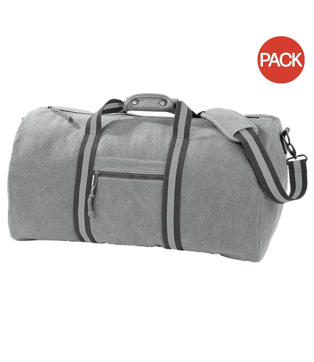 Quadra Vintage Canvas Holdall Duffel Bag - 45 liters (Pack of 2) (Vintage Light Gray) (One Size) - UTBC4429