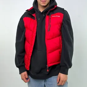 Red 90s Montbell 800 Down Fill Puffer Jacket Coat Gilet (L)