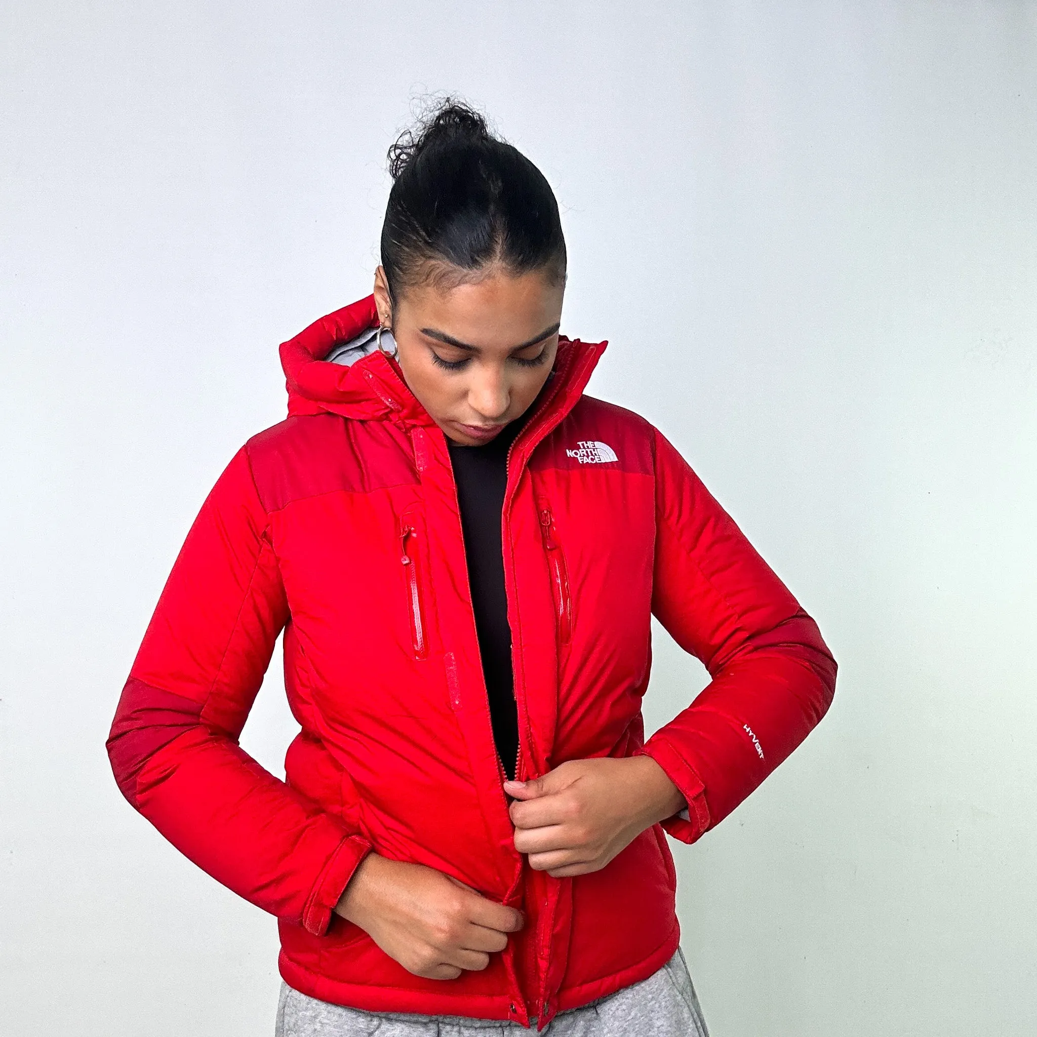 RED 90S THE NORTH FACE HYVENT PUFFER JACKET COAT (