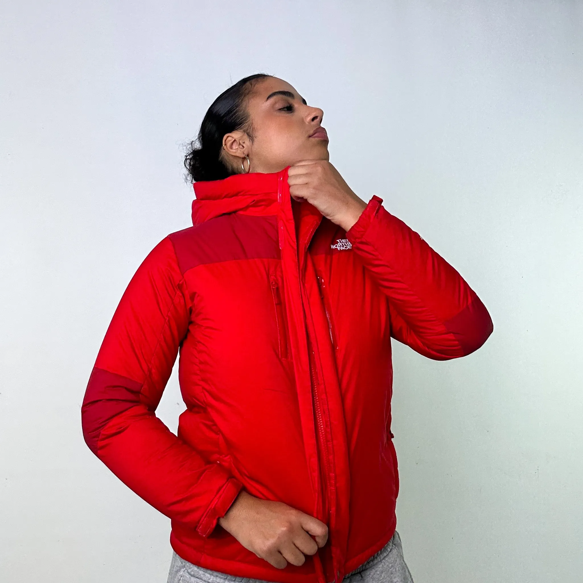 RED 90S THE NORTH FACE HYVENT PUFFER JACKET COAT (