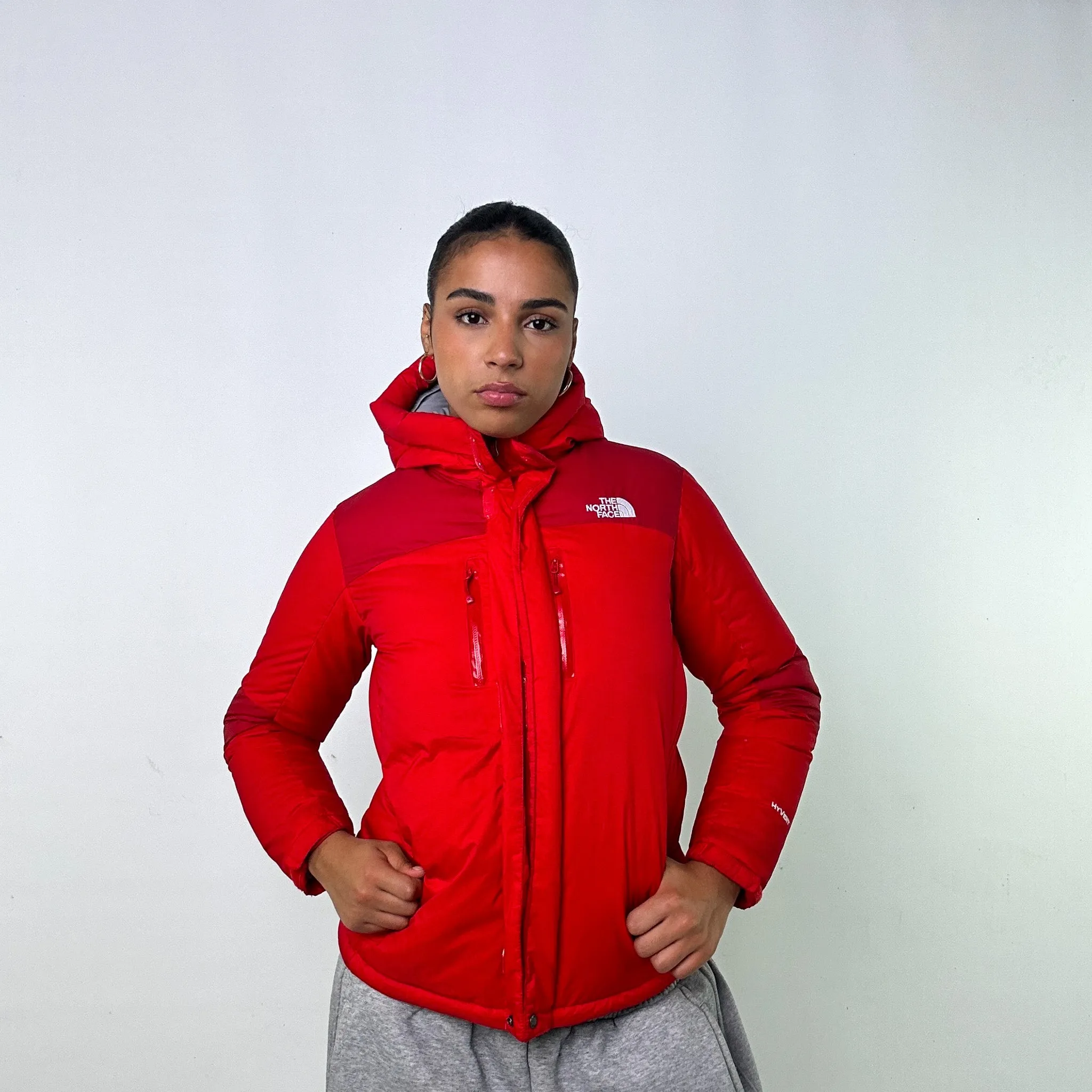 RED 90S THE NORTH FACE HYVENT PUFFER JACKET COAT (