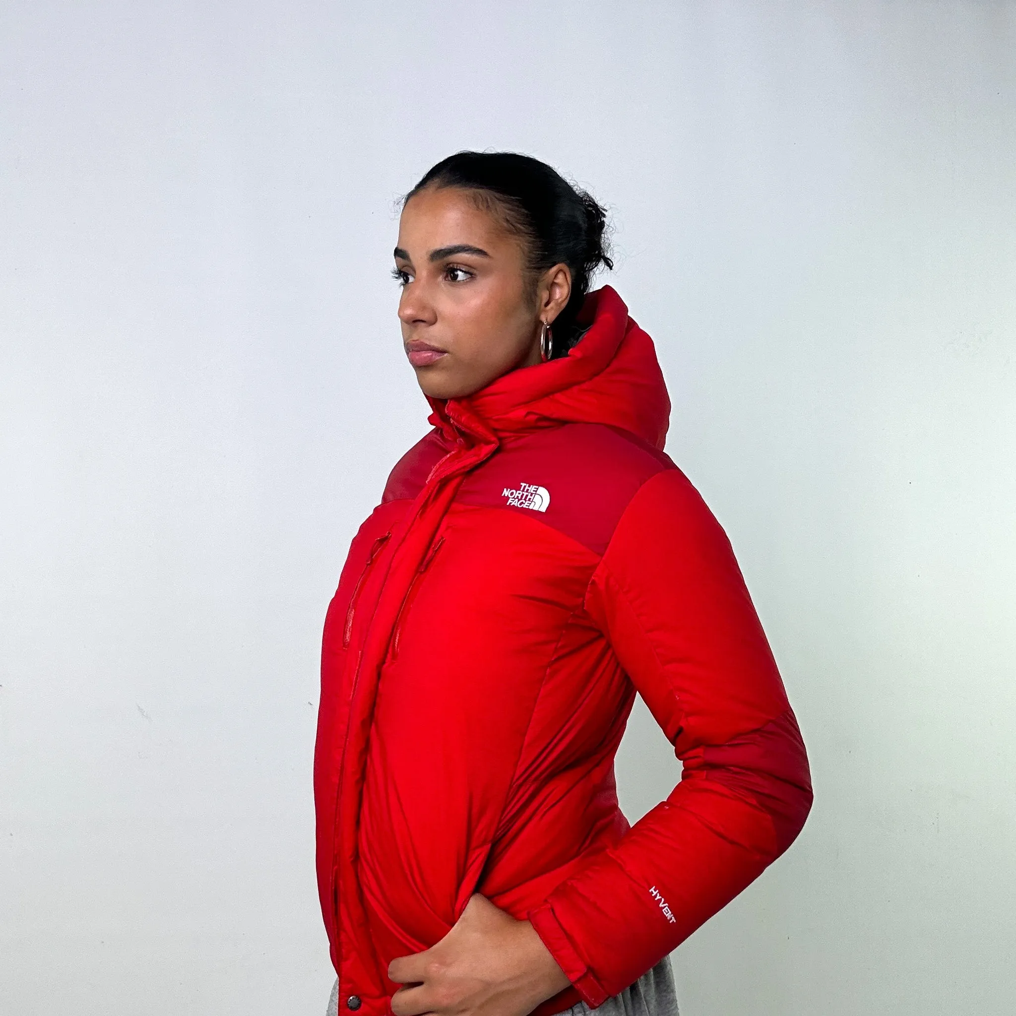 RED 90S THE NORTH FACE HYVENT PUFFER JACKET COAT (