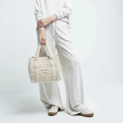 River Island Womens Cream Borg Embossed Tote Bag