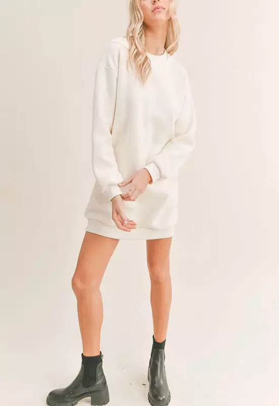 Sadie & Sage - Chilly Nights Crew Dress Ivory