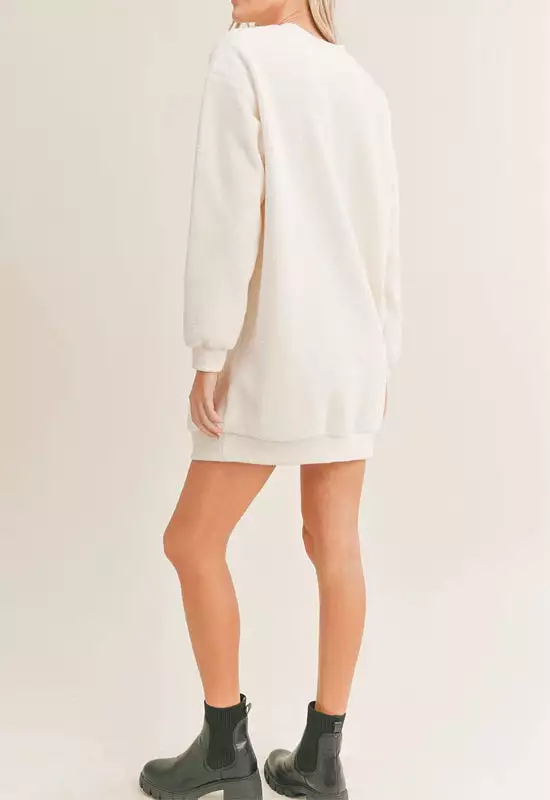 Sadie & Sage - Chilly Nights Crew Dress Ivory