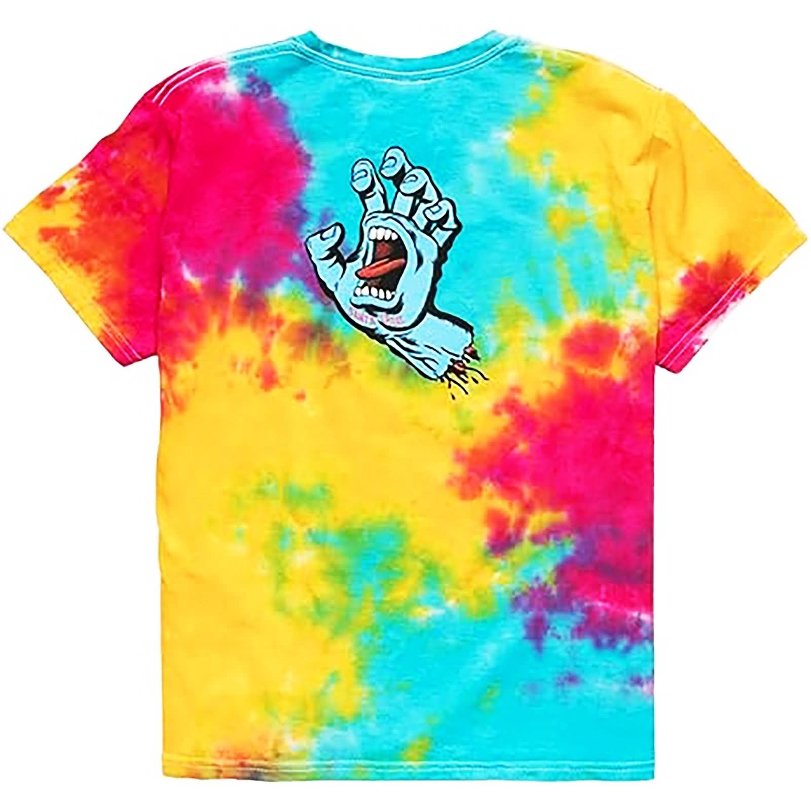 Santa Cruz Screaming Hand Tie Dye Youth Boys Short-Sleeve Shirts (Brand New)