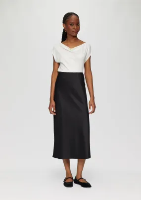 Satin midi skirt