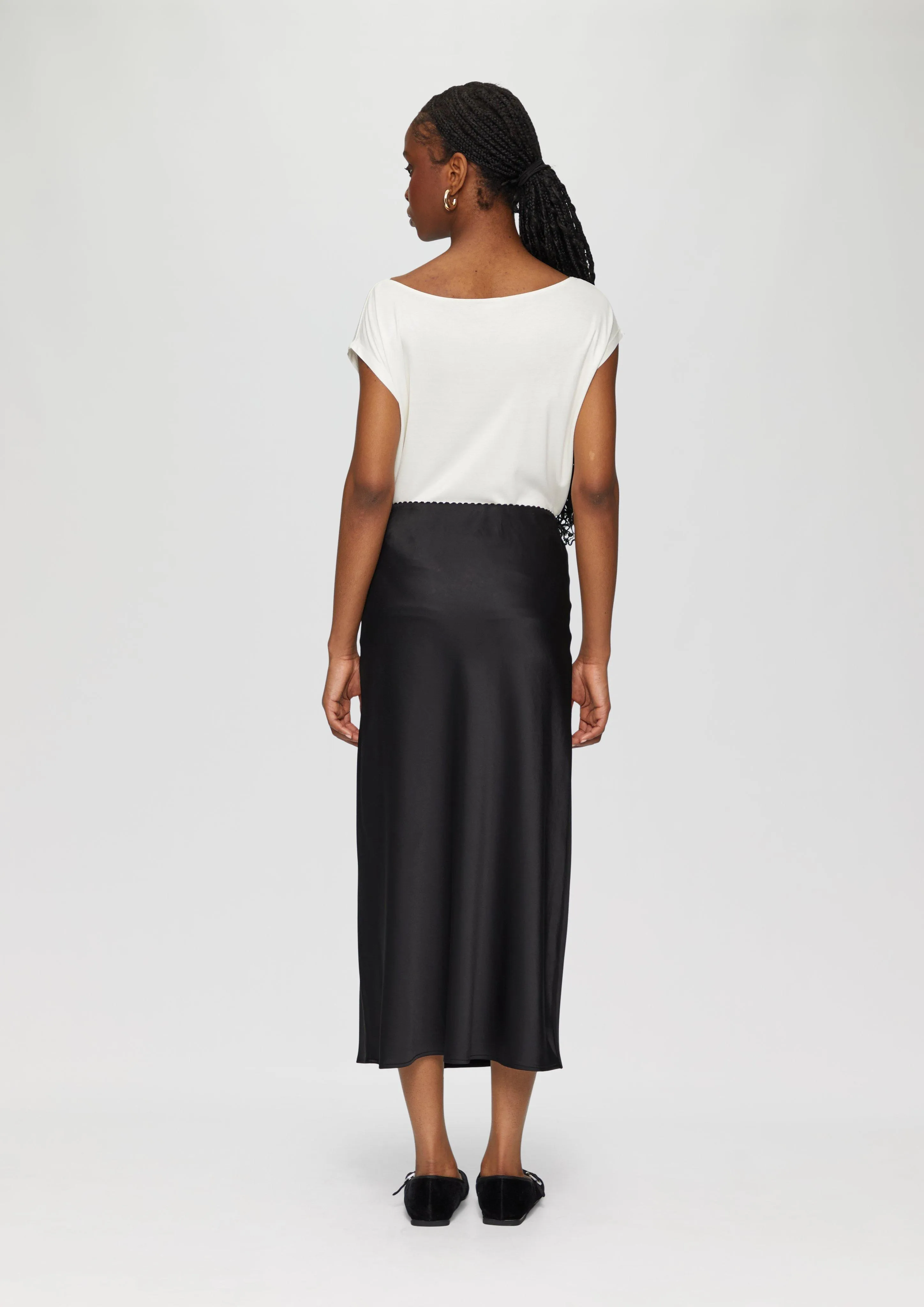 Satin midi skirt