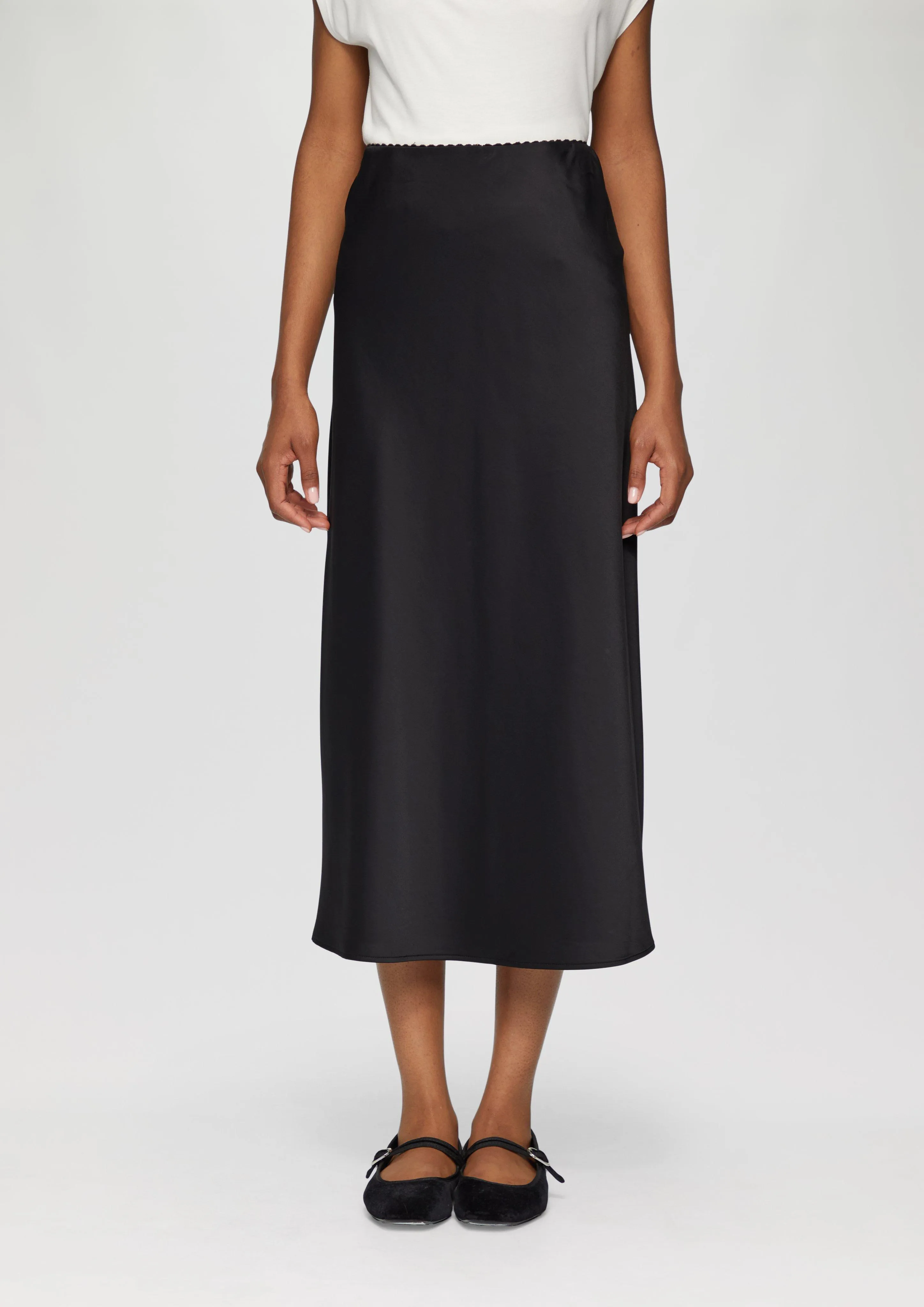 Satin midi skirt