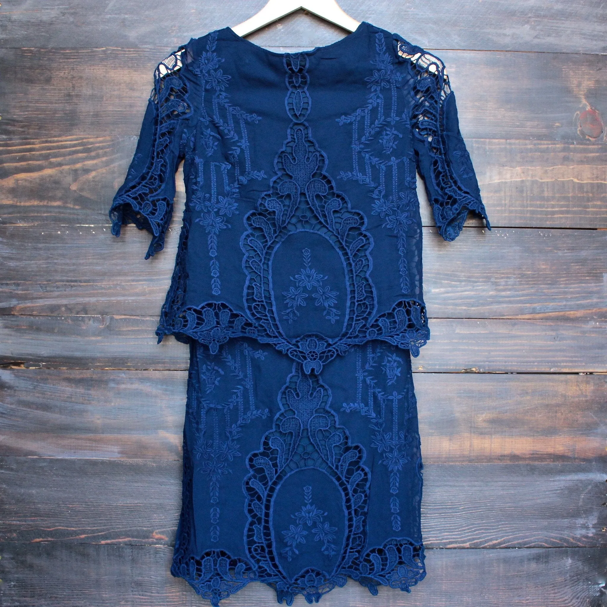 SAYLOR - Cara Backless Vintage Inspired Navy Dress