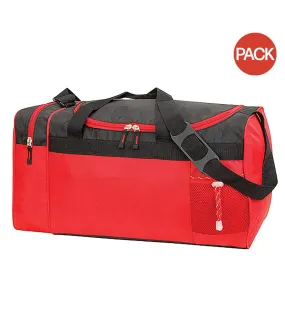 Shugon Cannes Sports/Overnight Holdall / Duffel Bag (33 liters) (Pack of 2) (Red/Black) (One Size) - UTBC4444