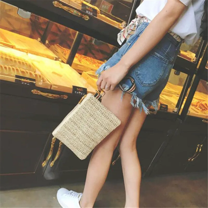 Small Casual Party Women Hbags Clutch Bag Hmade Straw Envelopes Bag for teenage girls Ladies Bolsos Mujer