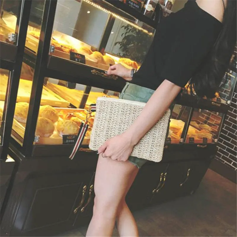 Small Casual Party Women Hbags Clutch Bag Hmade Straw Envelopes Bag for teenage girls Ladies Bolsos Mujer