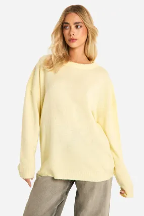 Soft Knit Crew Neck Longline Sweater