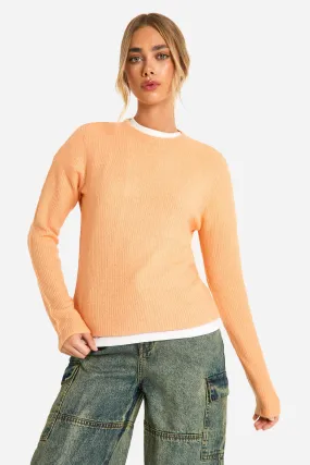 Soft Knit Fine Gauge Crop Sweater