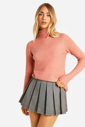 Soft Rib Knit Turtleneck Sweater