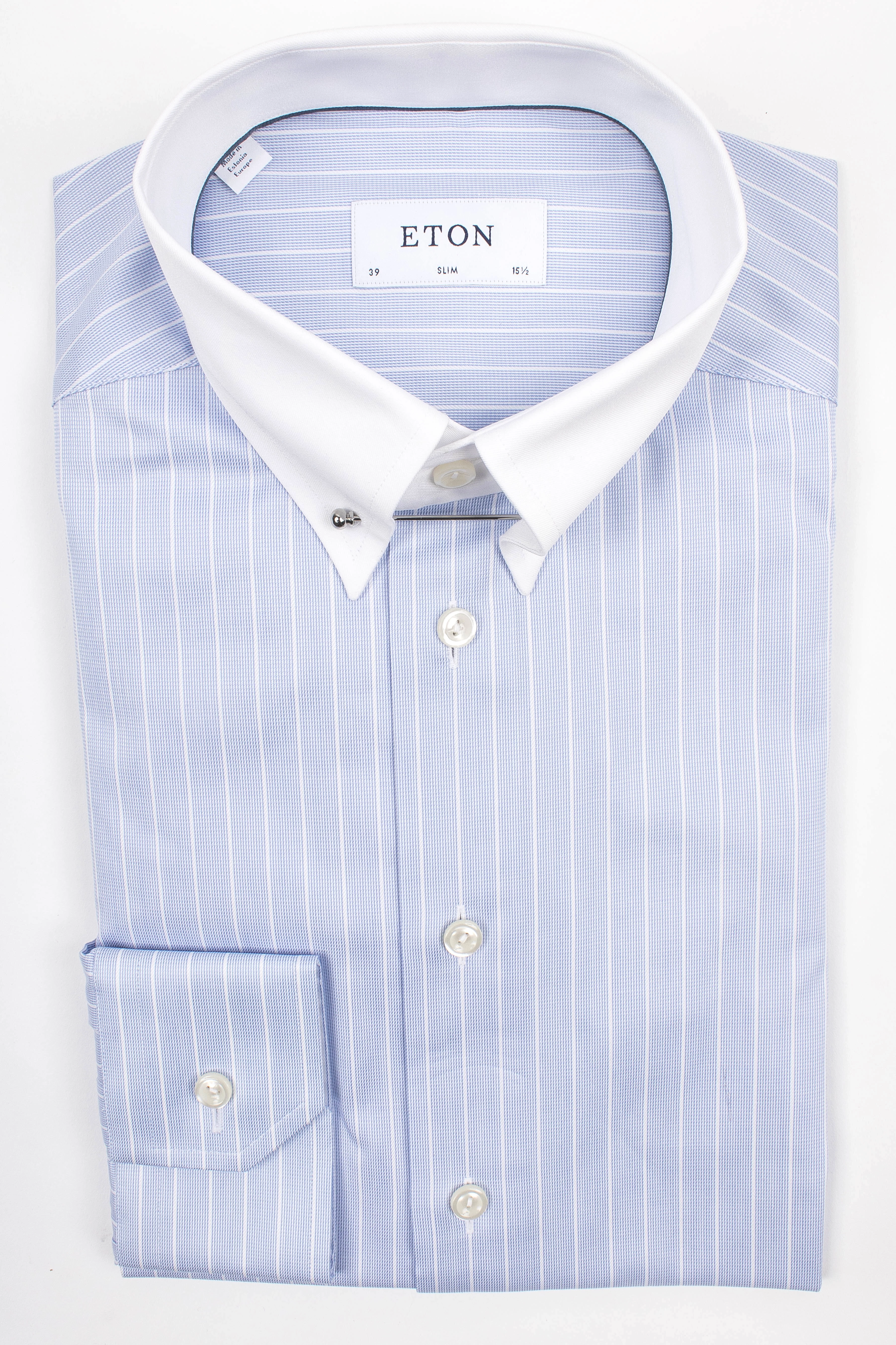 Striped Pin Collar Shirt