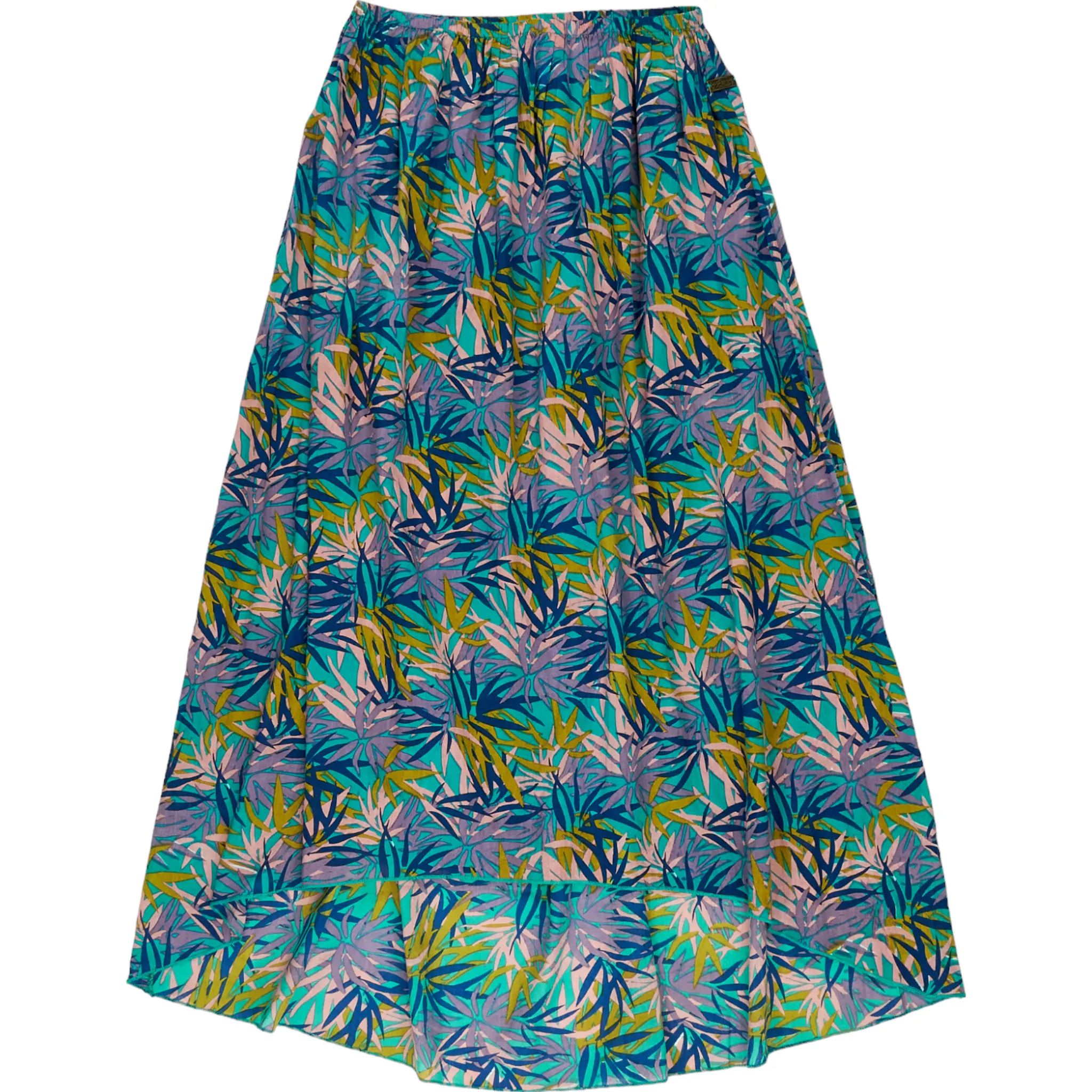 Stussy Green Blue Leaf Print Cotton Skirt