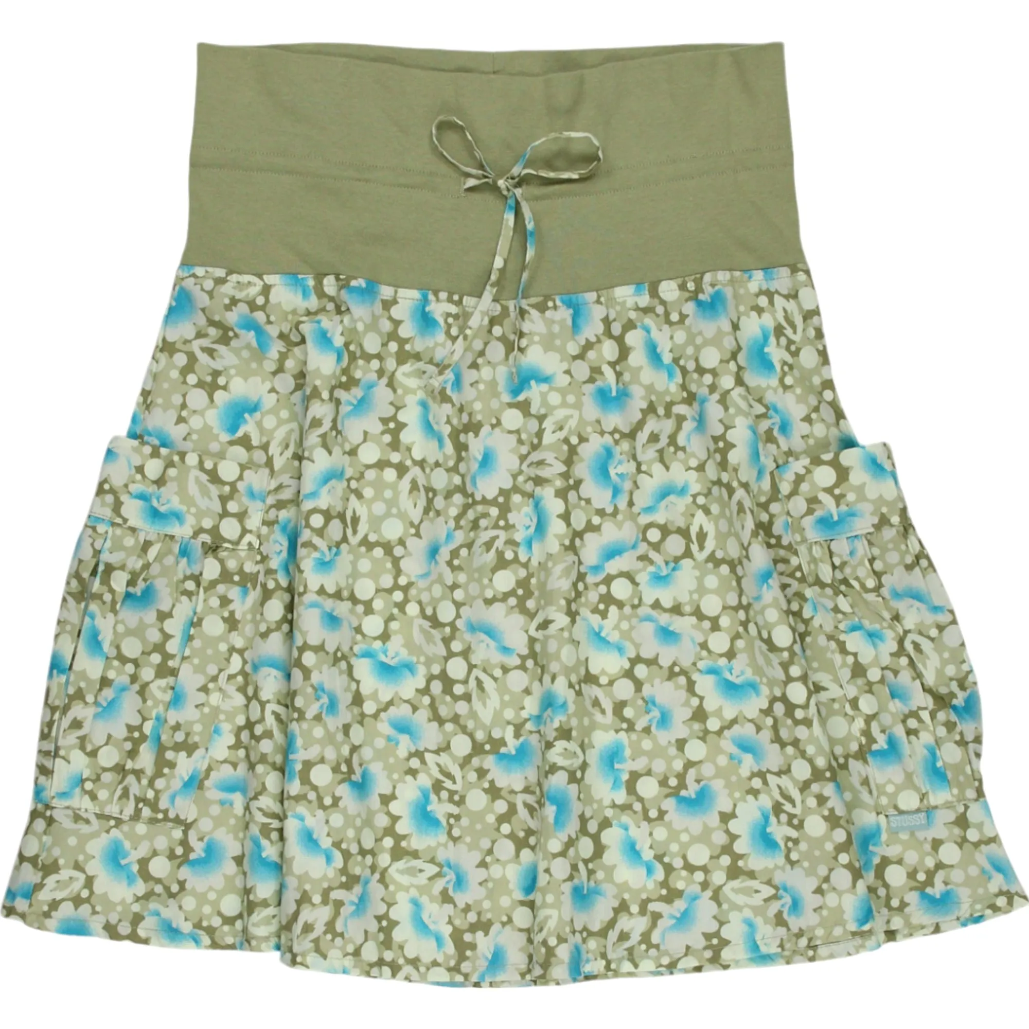 Stussy Green Floral Print Havana Honey Curve Skirt