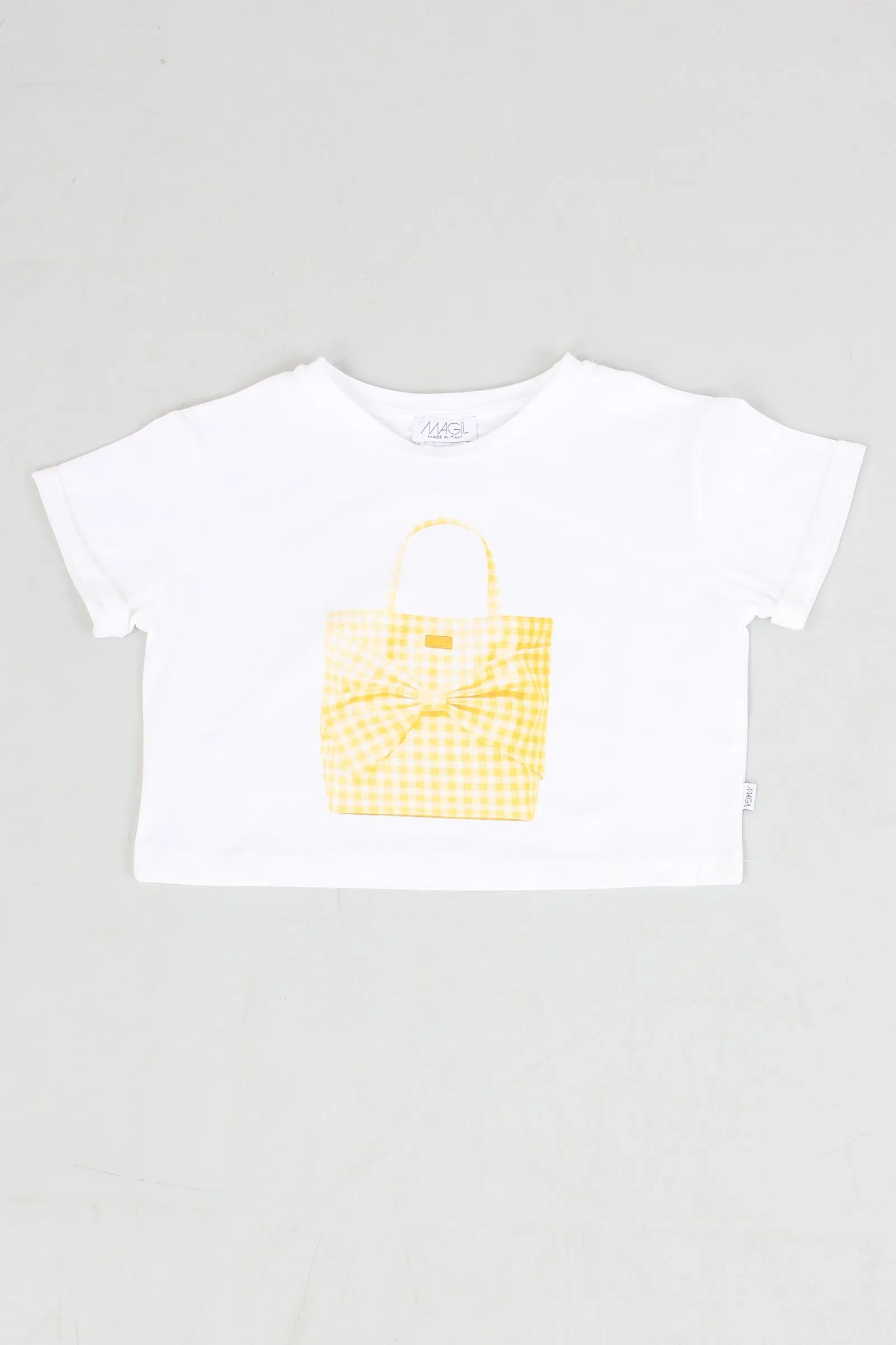 T-shirt Stampa Shopping Giallo