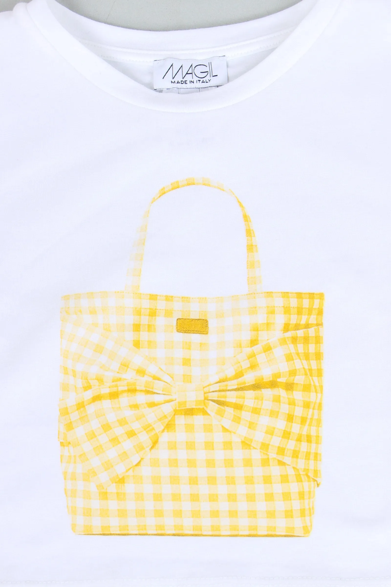 T-shirt Stampa Shopping Giallo