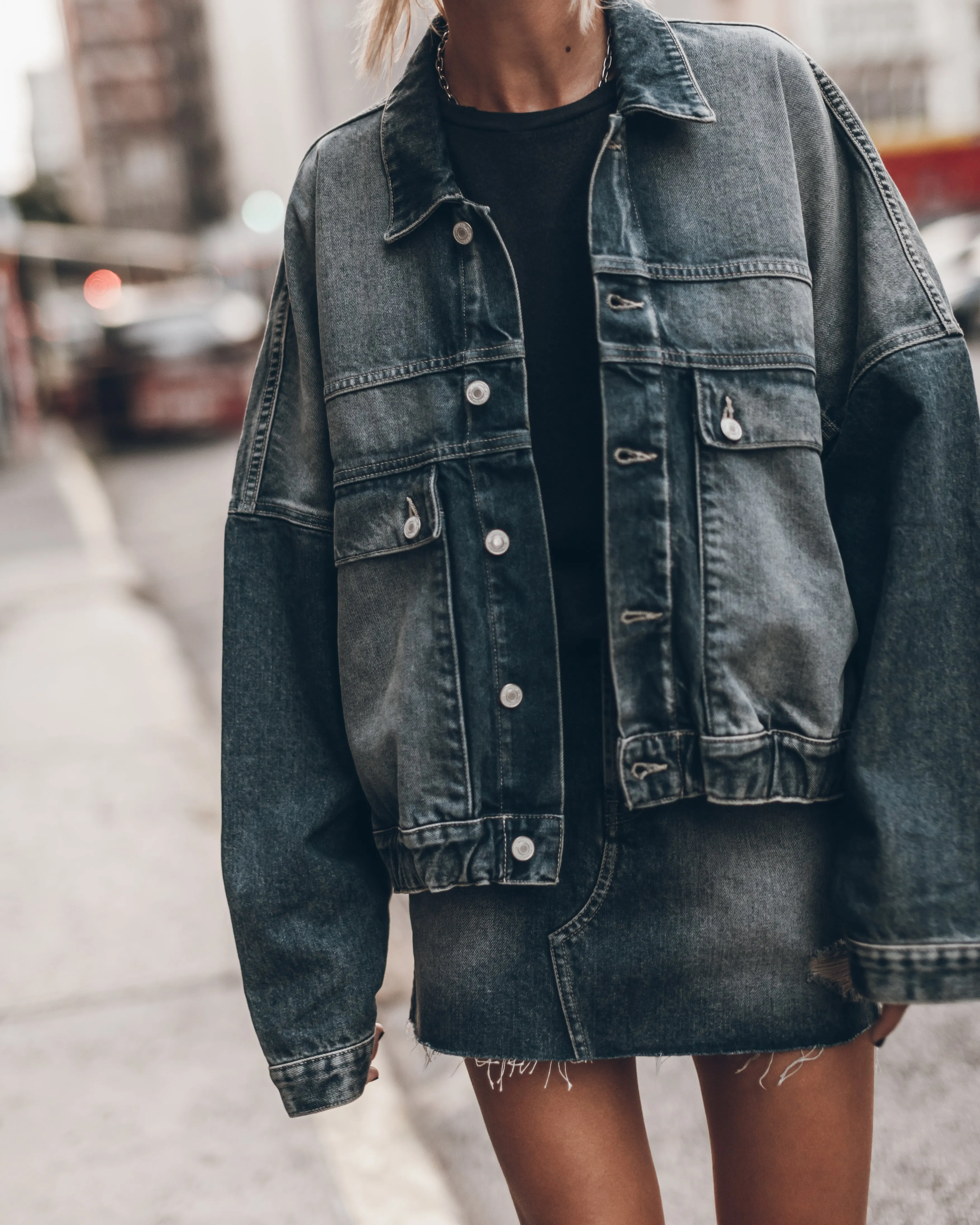 The Dark Blue Denim Skirt