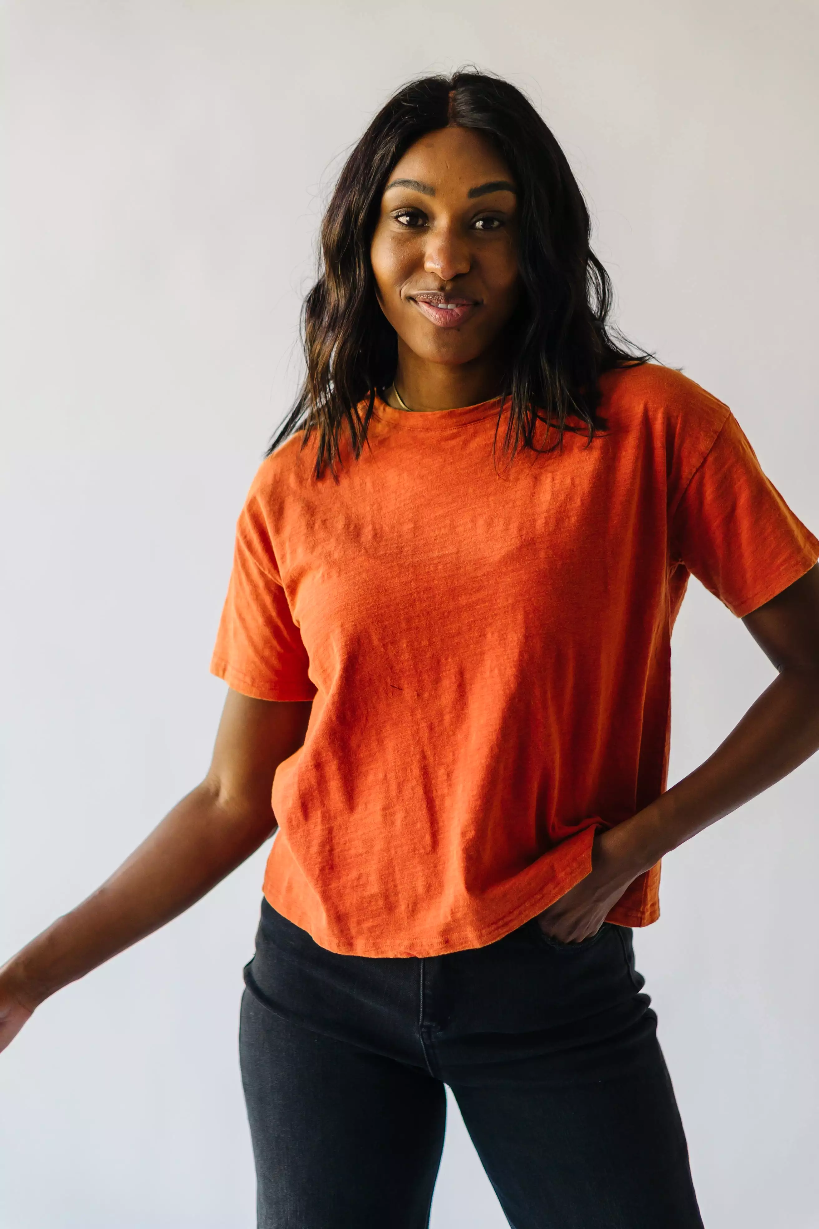 The Talayna Oversized Tee in Orange