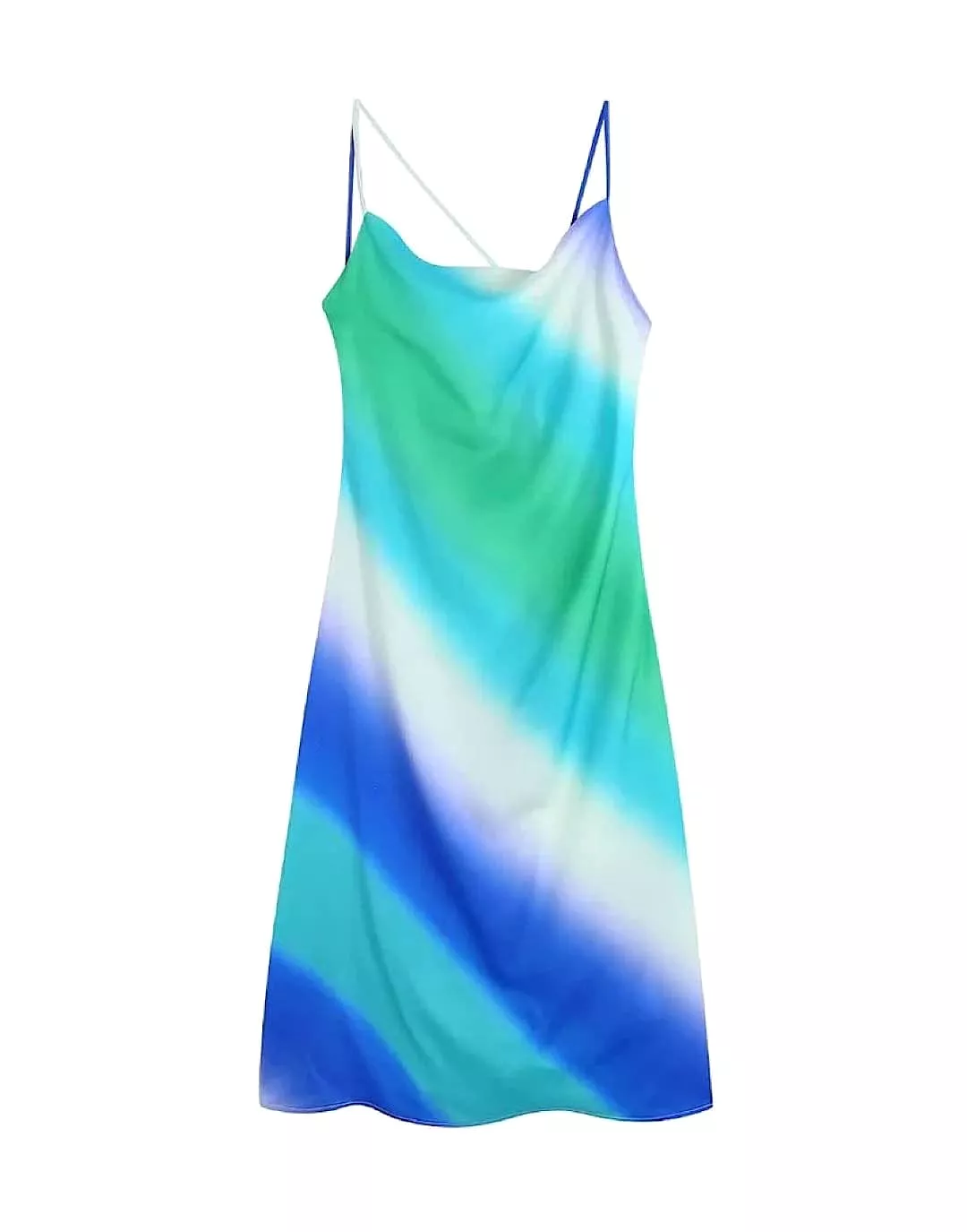 Tie Dye Satin Backless Dress