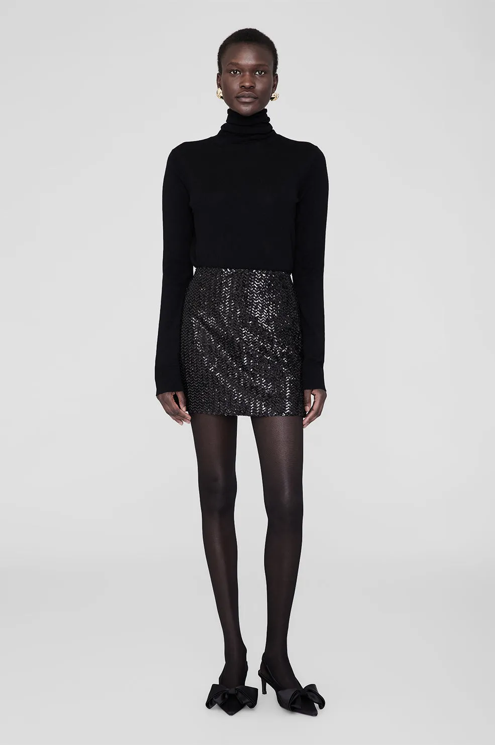 Tierra Skirt - Black Sequin