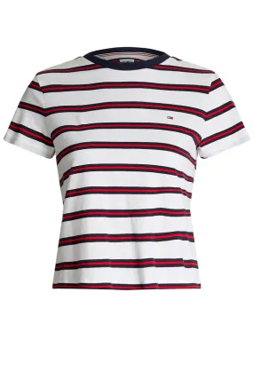 Tommy Hilfiger Women Organic Stripe Tee White