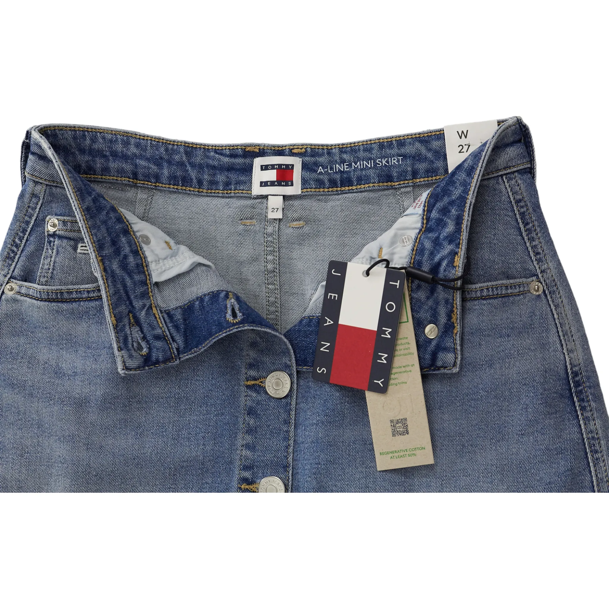 Tommy Jeans Blue Denim A-Line Skirt