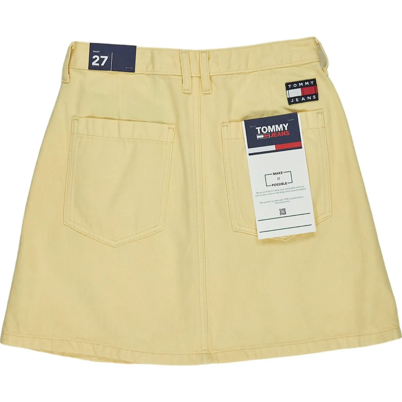 Tommy Jeans Yellow A-Line Skirt