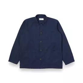 Universal Works Bakers Overshirt 30680 organic fine poplin navy