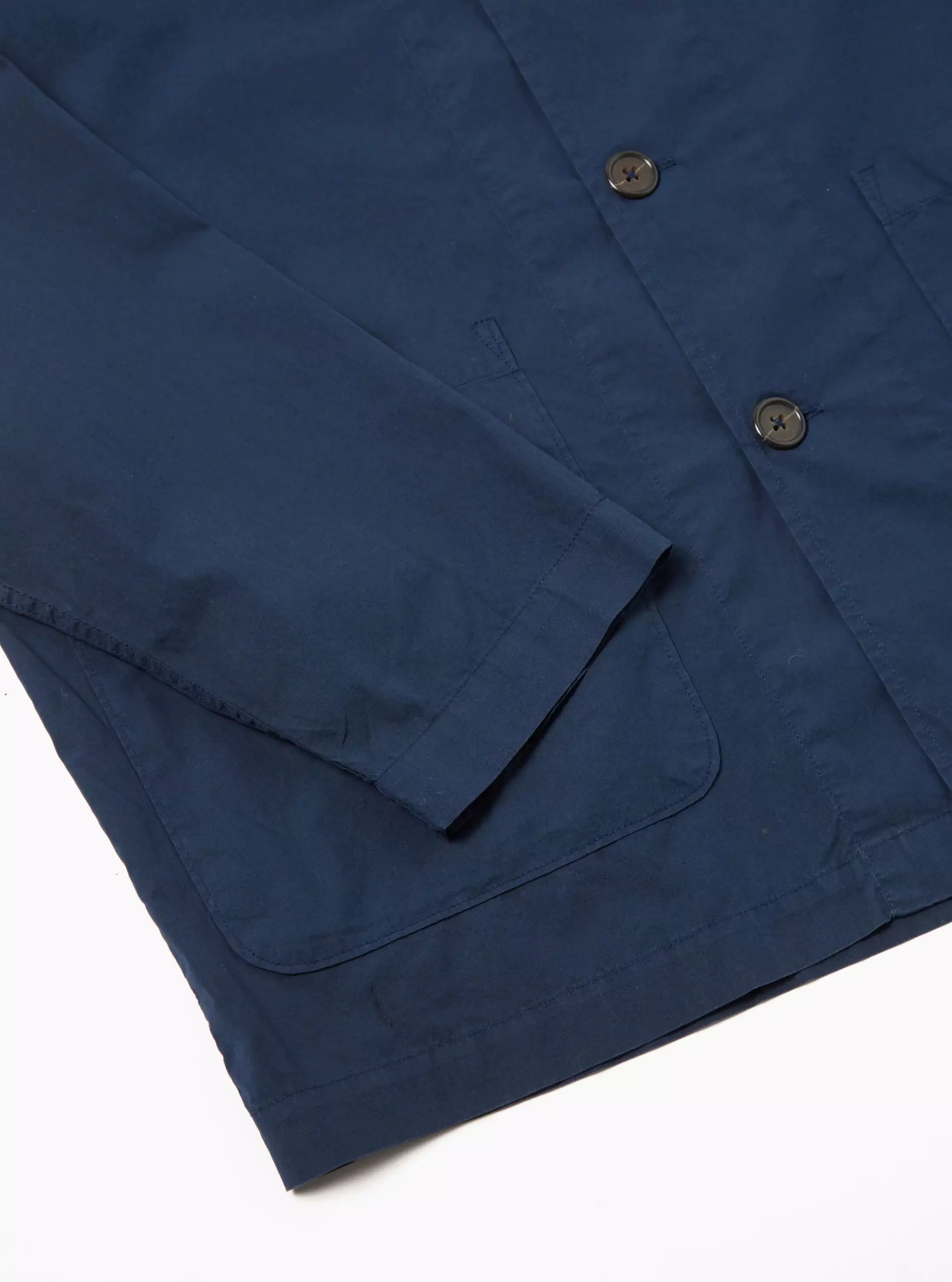 UNIVERSAL WORKS Bakers Overshirt In Navy Organic Fine Poplin