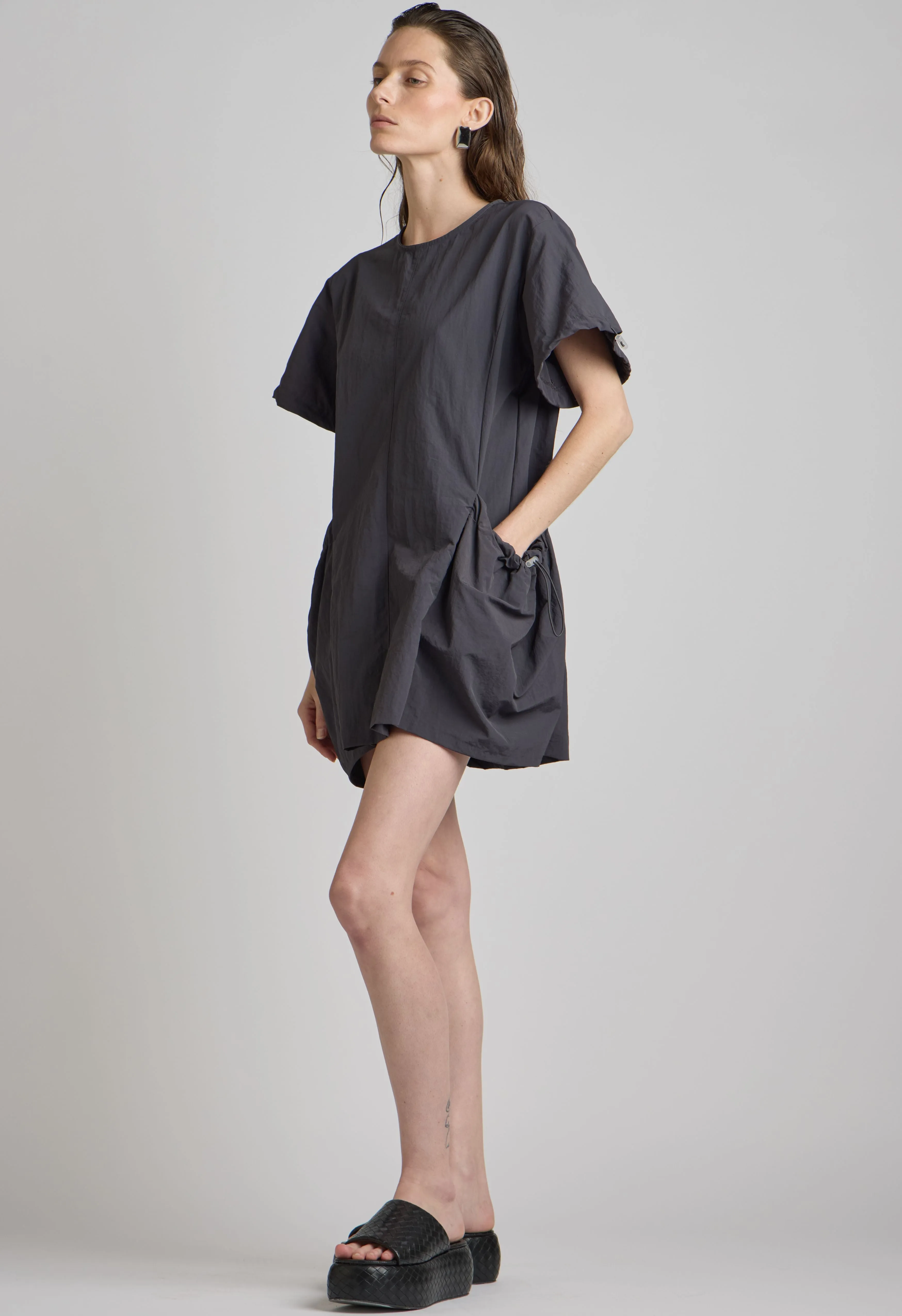 Utility Mini Dress in Charcoal