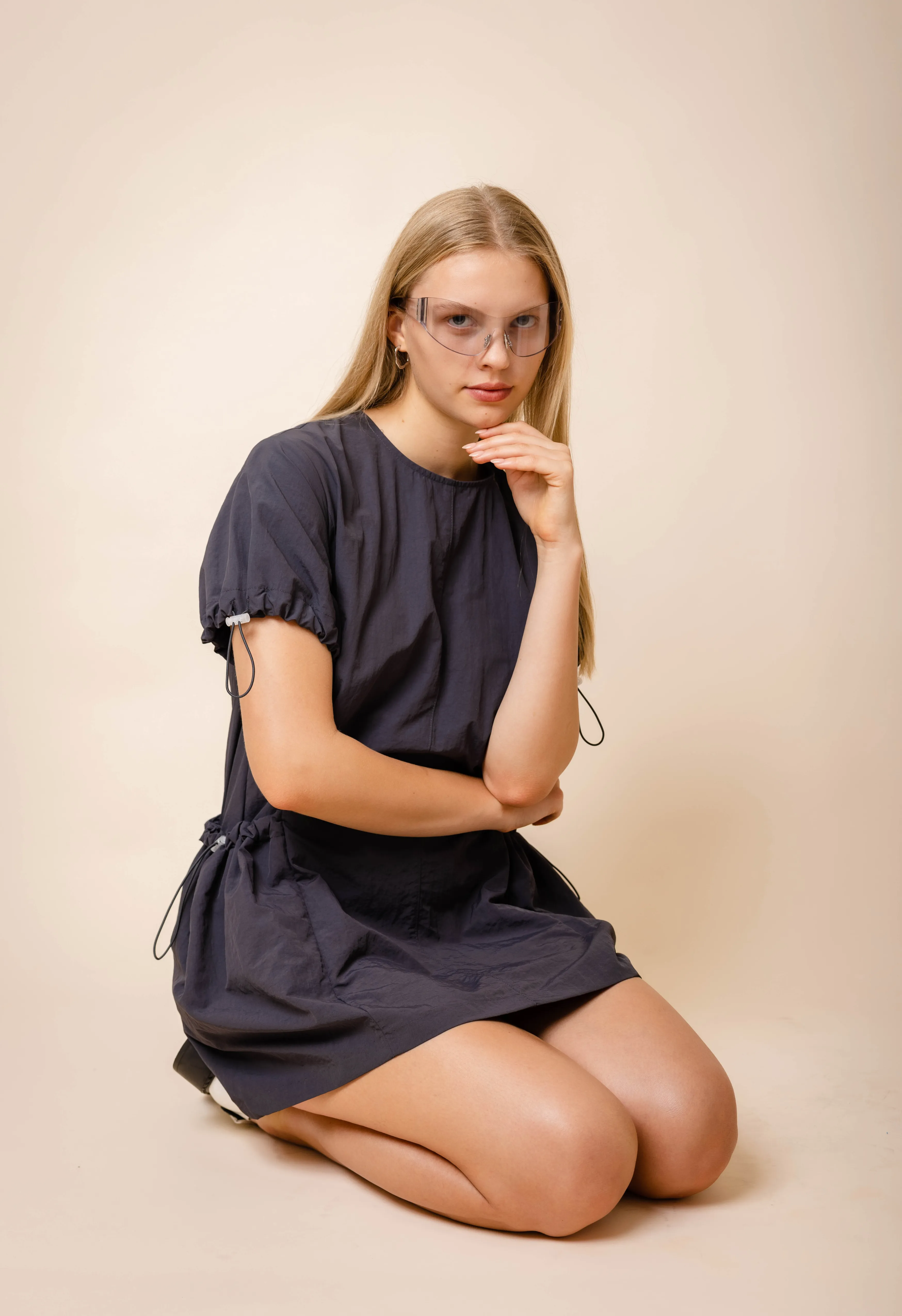 Utility Mini Dress in Charcoal