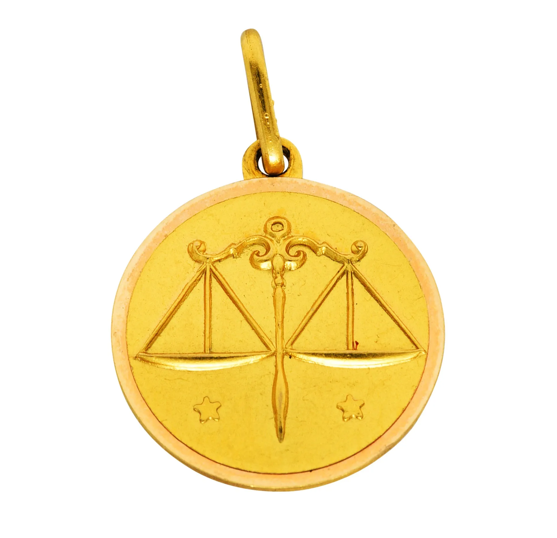 Vintage 18 Karat Gold Libra Zodiac Charm