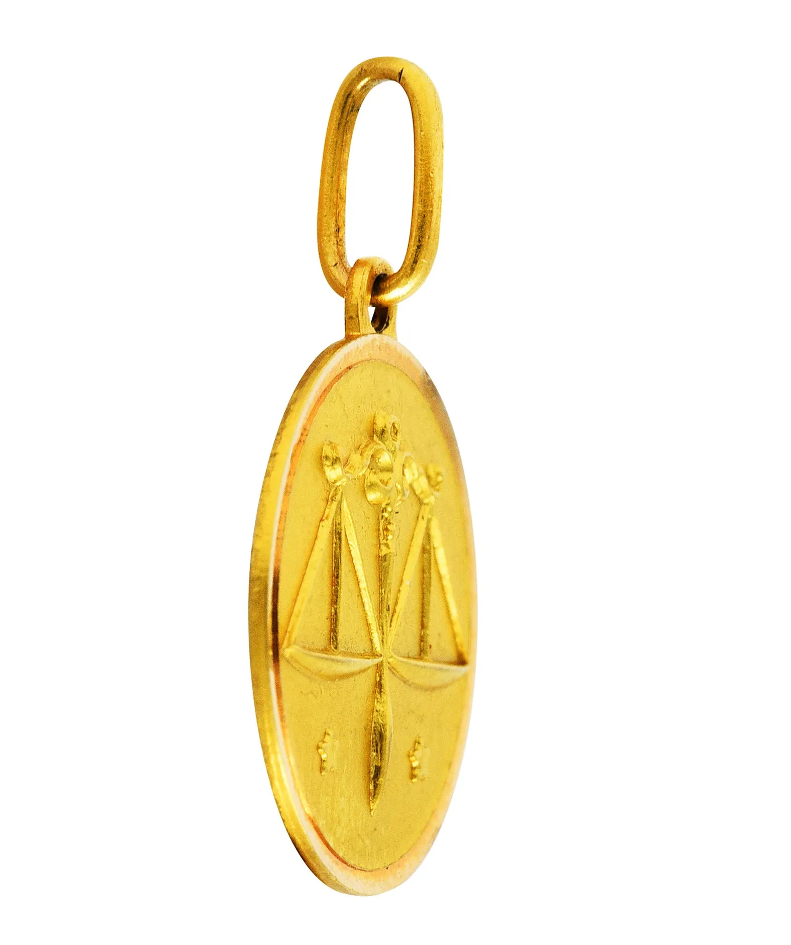 Vintage 18 Karat Gold Libra Zodiac Charm