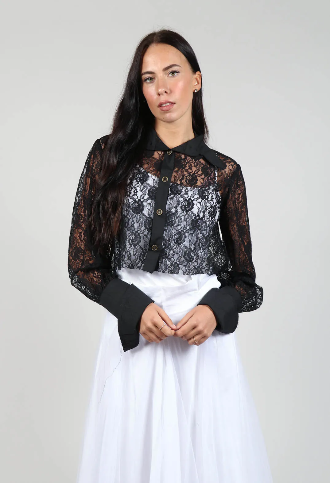 Vintage Lace Crop Shirt