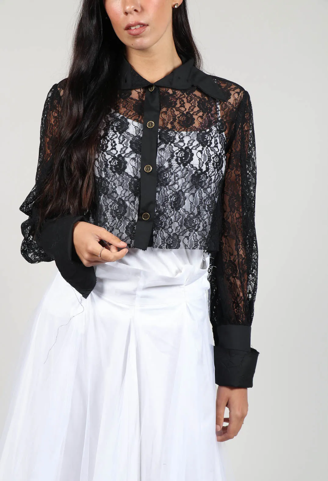 Vintage Lace Crop Shirt