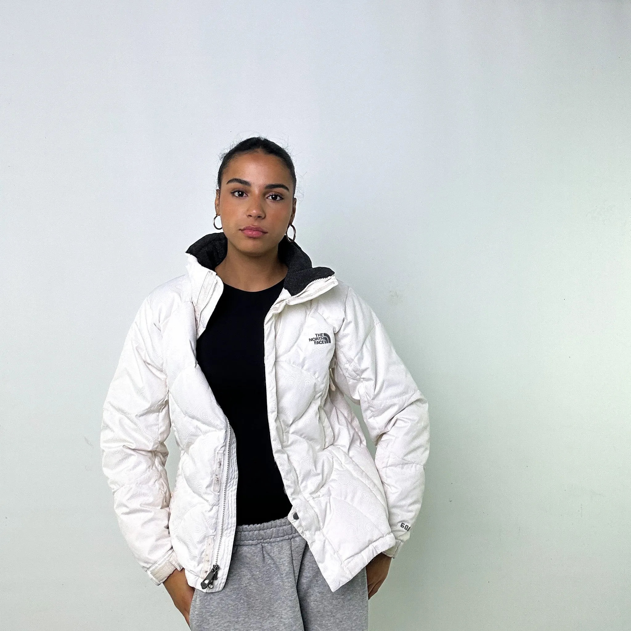 WHITE Y2KS THE NORTH FACE 600 SERIES PUFFER JACKET COAT (