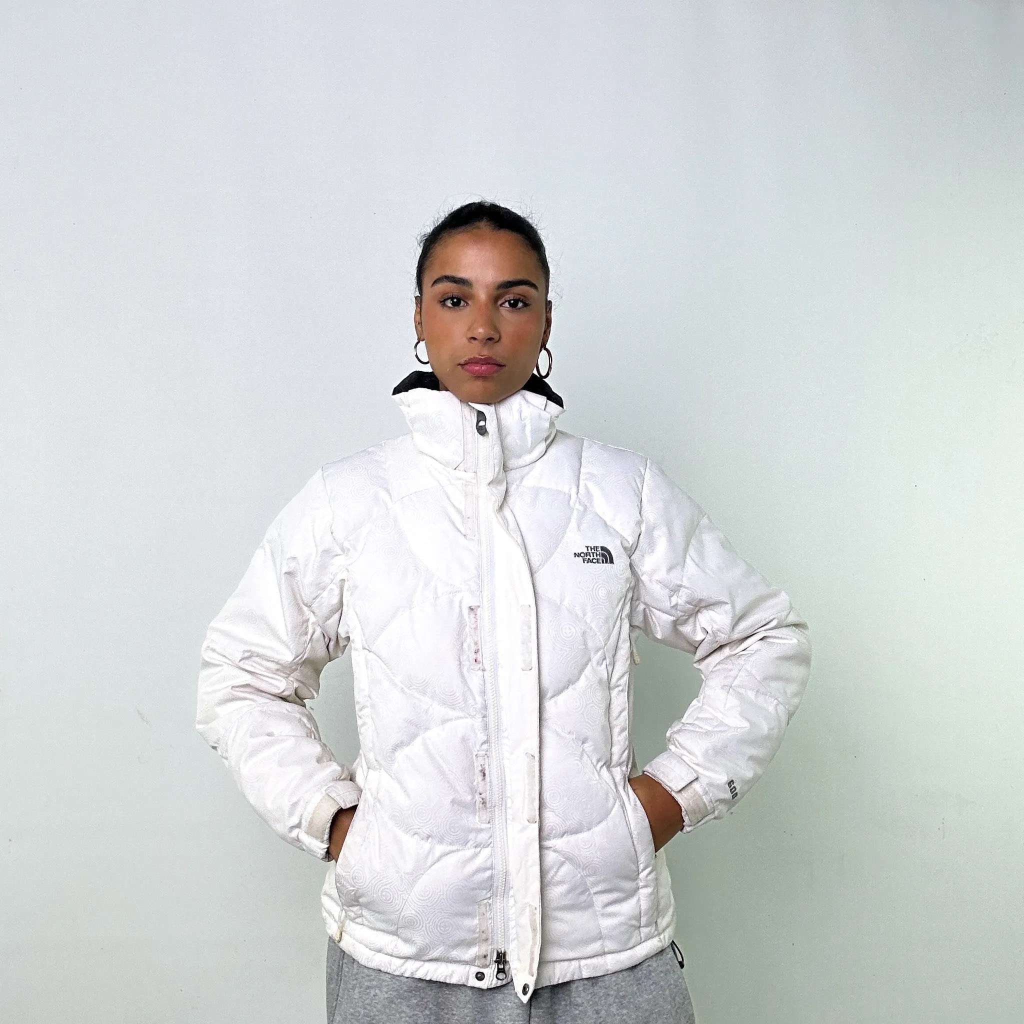 WHITE Y2KS THE NORTH FACE 600 SERIES PUFFER JACKET COAT (