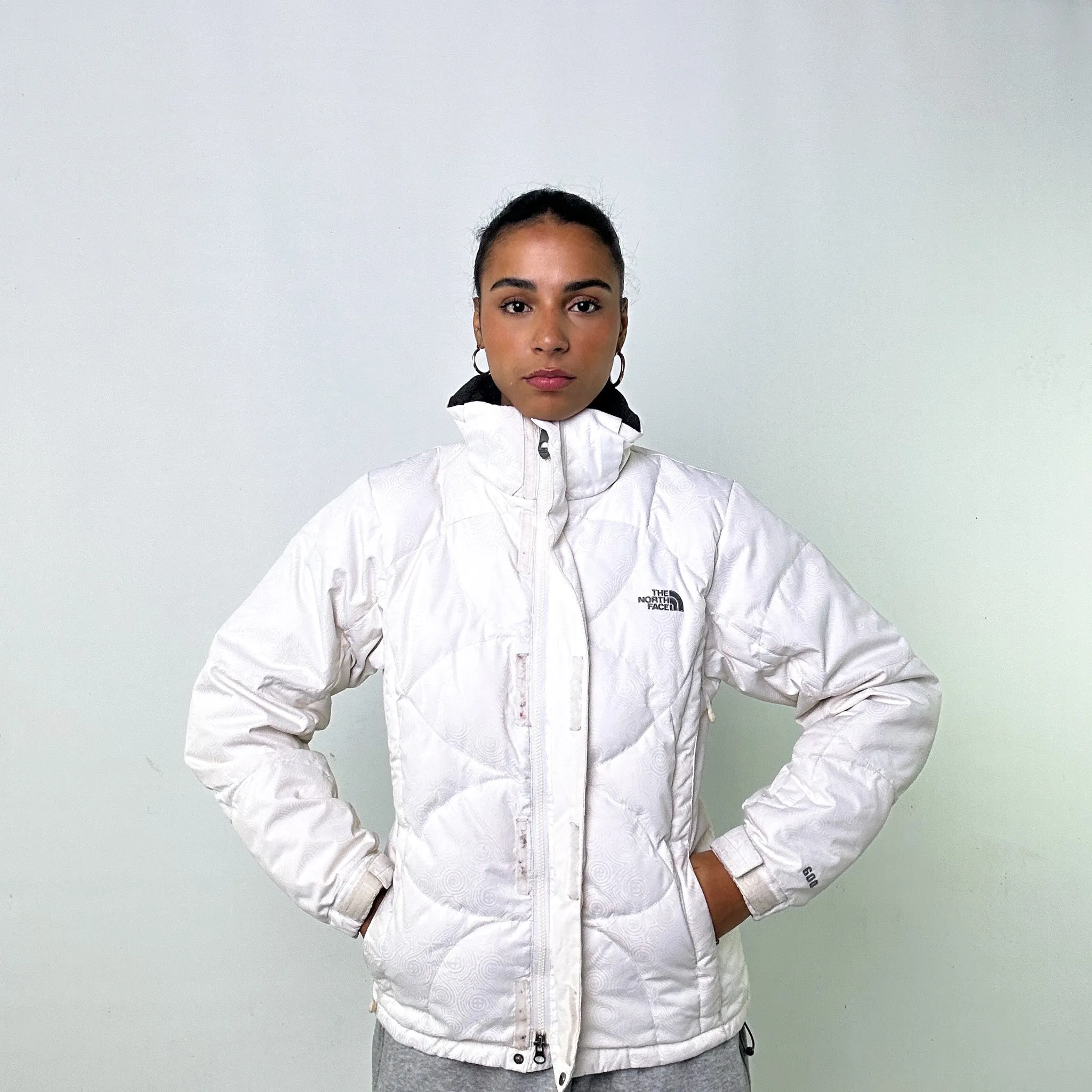 WHITE Y2KS THE NORTH FACE 600 SERIES PUFFER JACKET COAT (