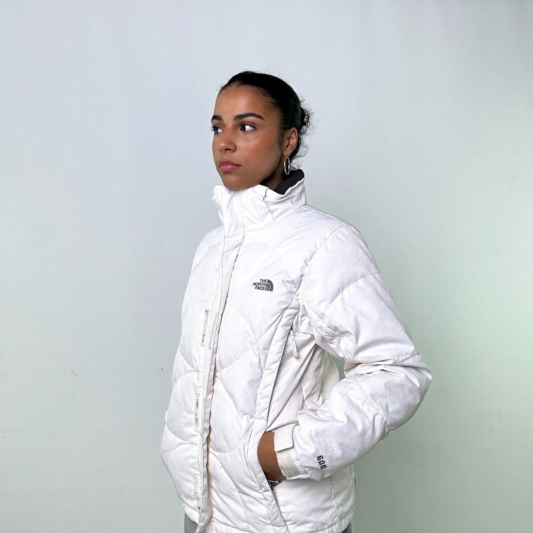 WHITE Y2KS THE NORTH FACE 600 SERIES PUFFER JACKET COAT (