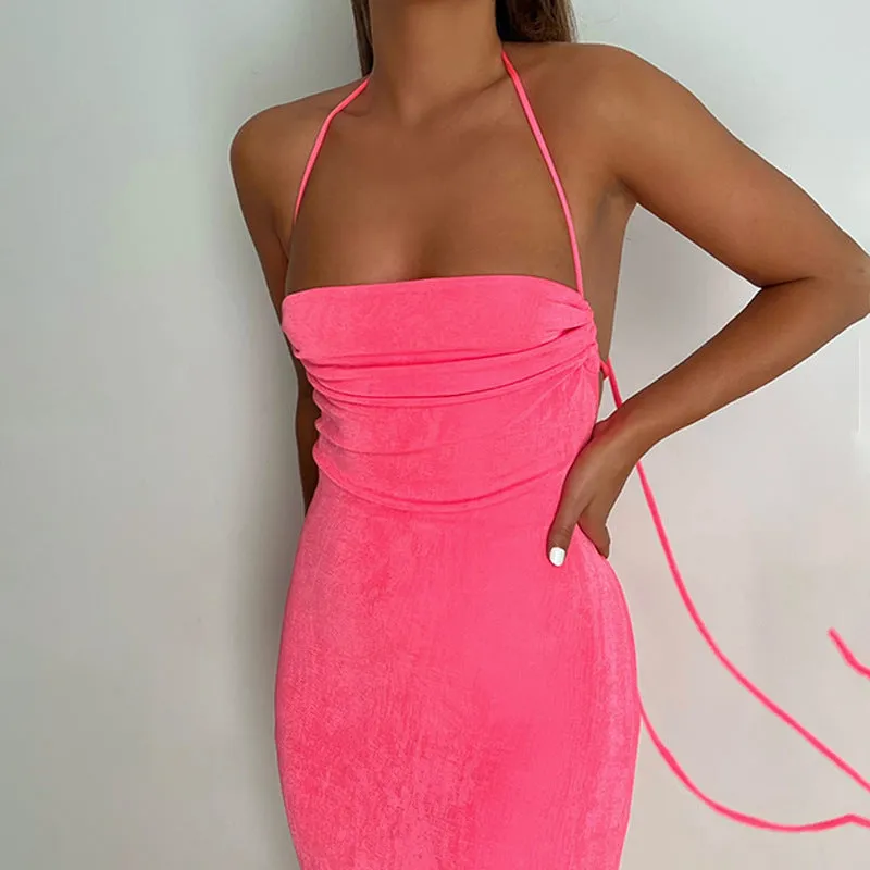 Women's Backless Sexy Strap Slim Dress