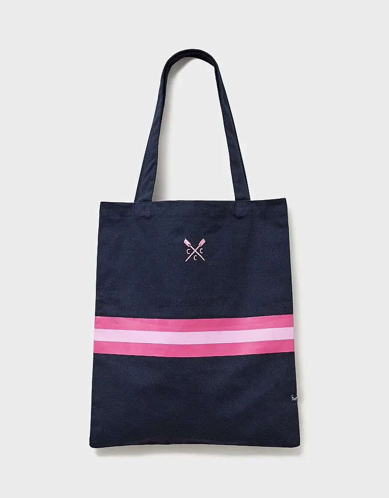 Women's Organic Cotton Navy & Pink Canvas Shopper from Crew Clothing Company